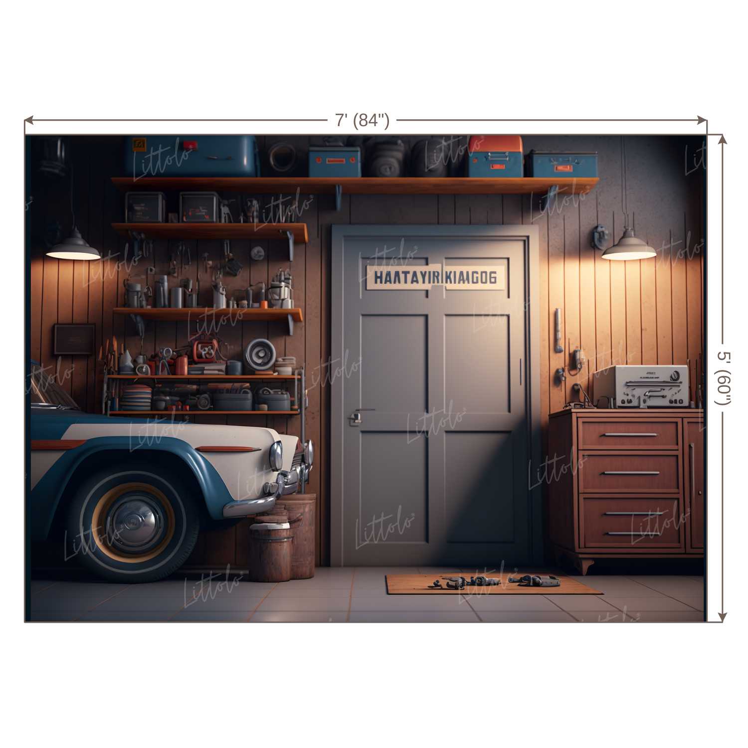 LB0711 Vintage Garage Backdrop