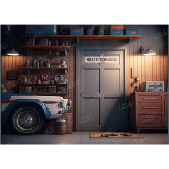 LB0711 Vintage Garage Backdrop