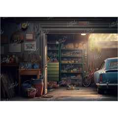 LB0712 Vintage Garage Backdrop