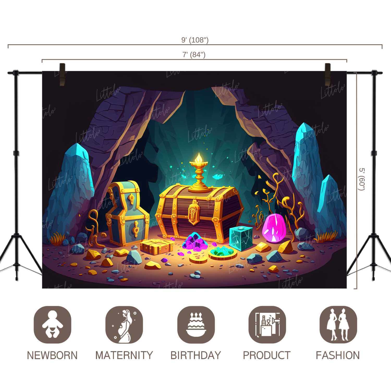 LB0714 Aladdin Treasure Backdrop