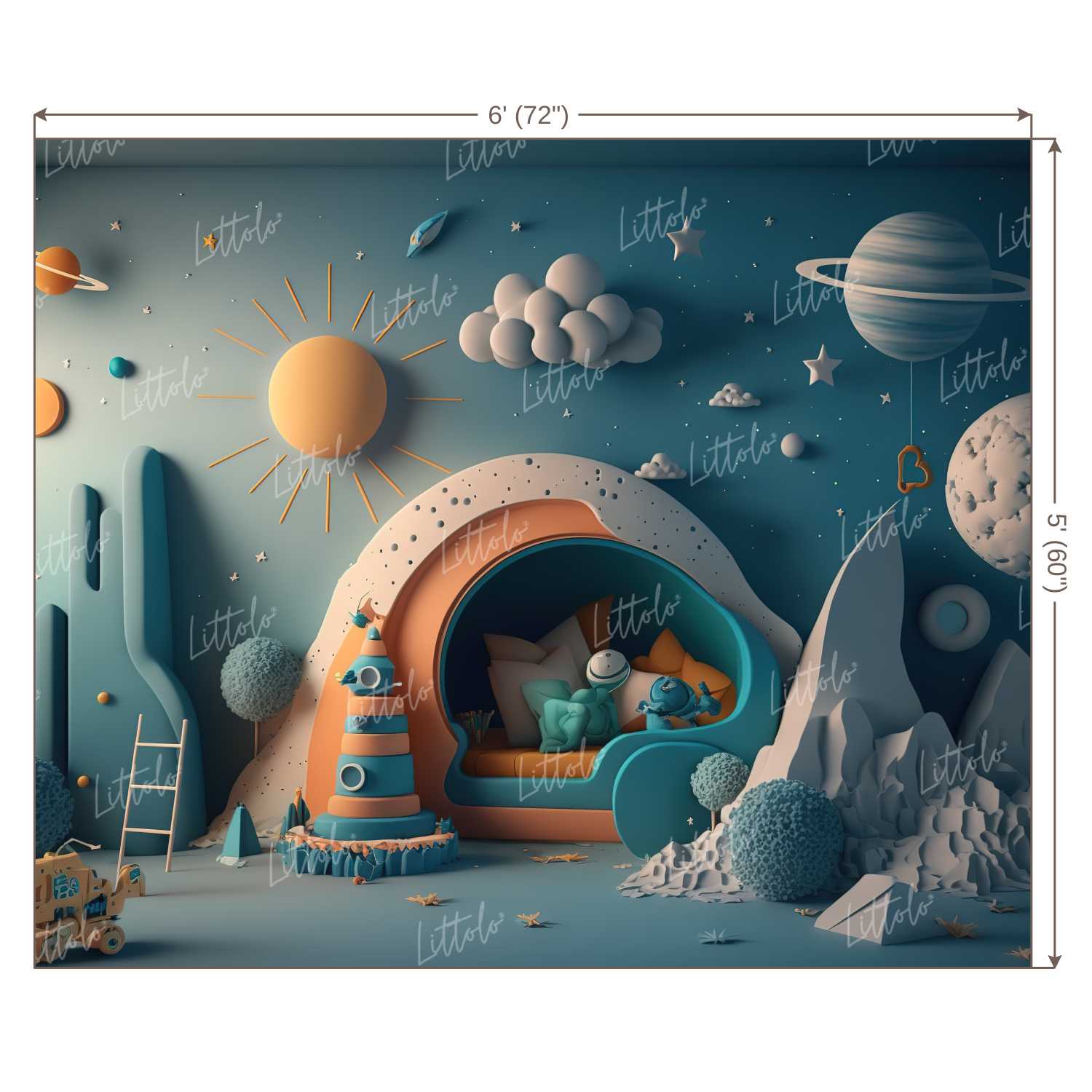 LB0716 Adventure Astronaut Space Backdrop