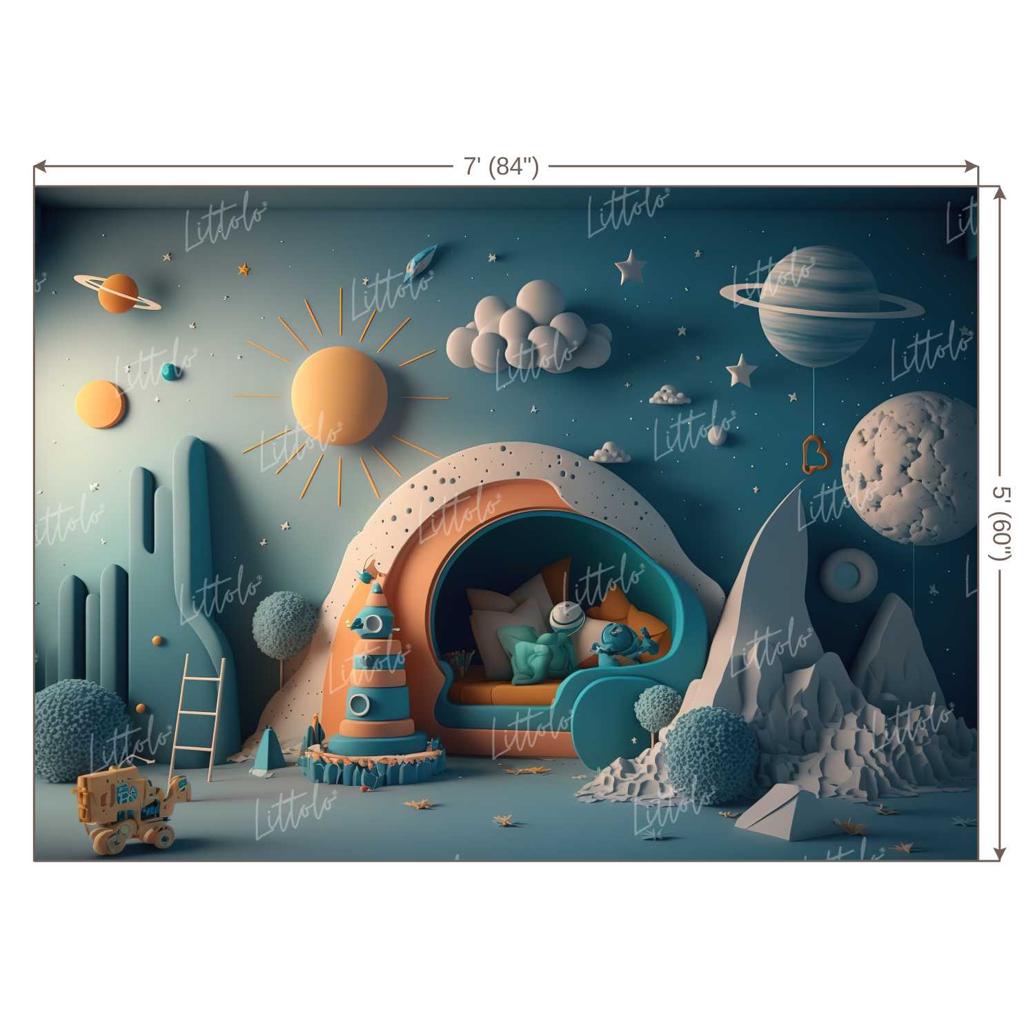 LB0716 Adventure Astronaut Space Backdrop