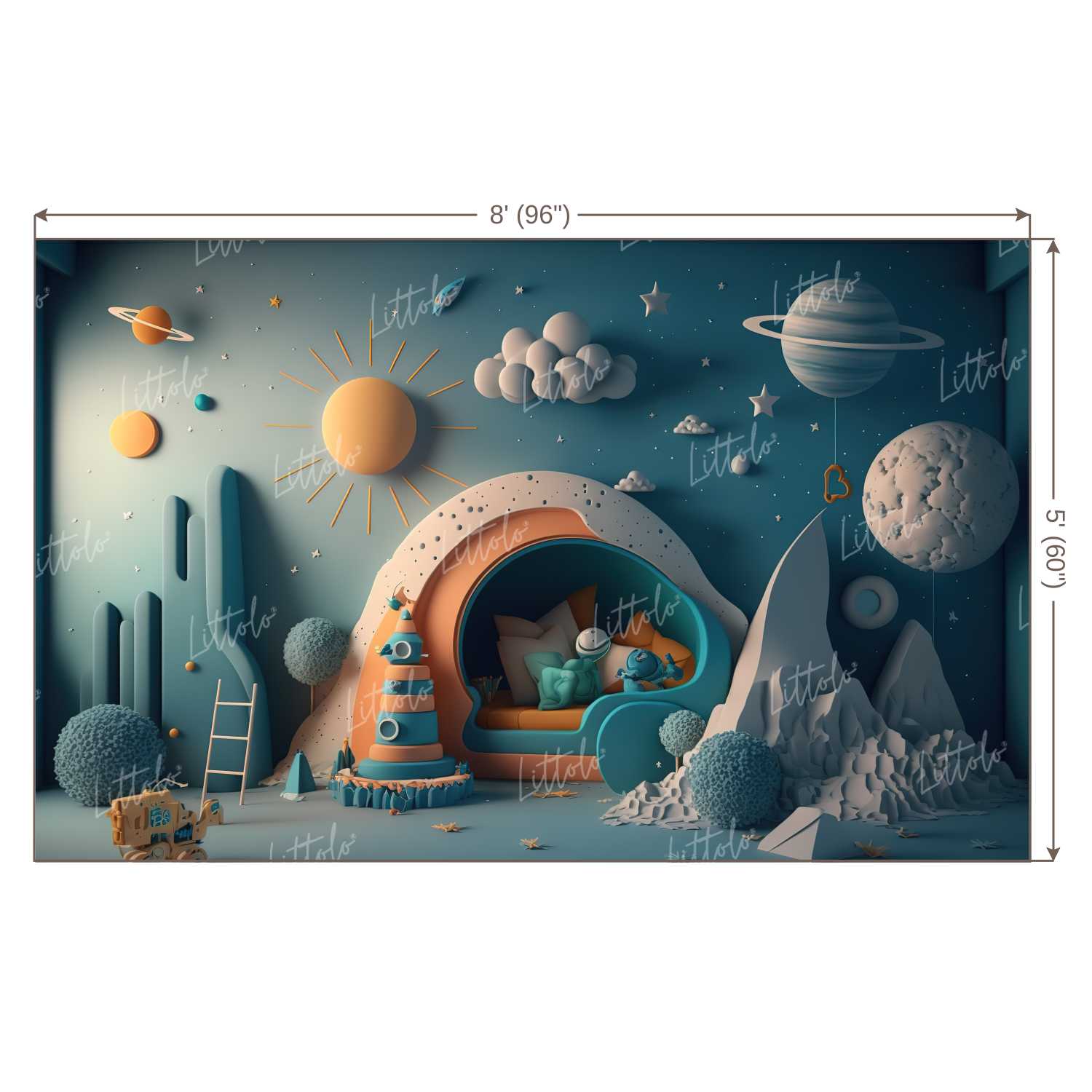 LB0716 Adventure Astronaut Space Backdrop