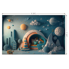 LB0716 Adventure Astronaut Space Backdrop