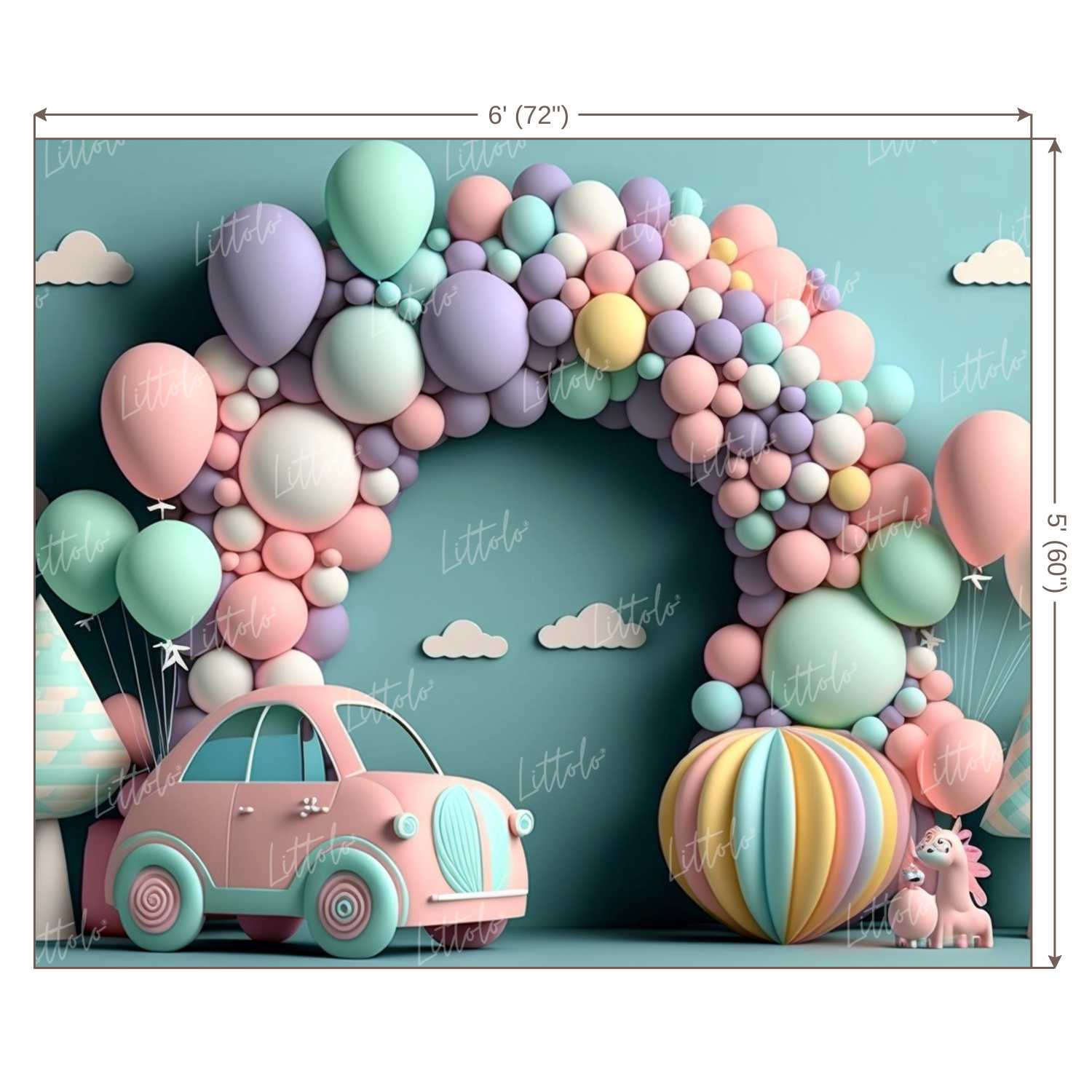 LB0717 Balloons Garland Backdrop