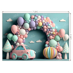 LB0717 Balloons Garland Backdrop