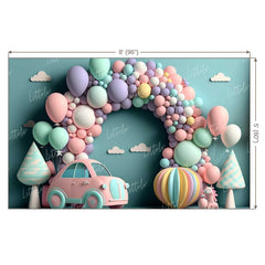 LB0717 Balloons Garland Backdrop