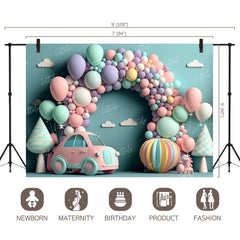 LB0717 Balloons Garland Backdrop