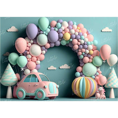 LB0717 Balloons Garland Backdrop