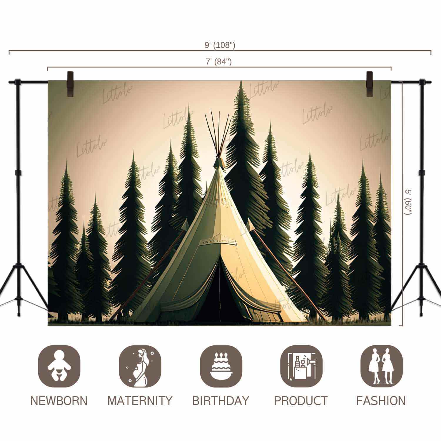 LB0722 Adventure Camping Backdrop