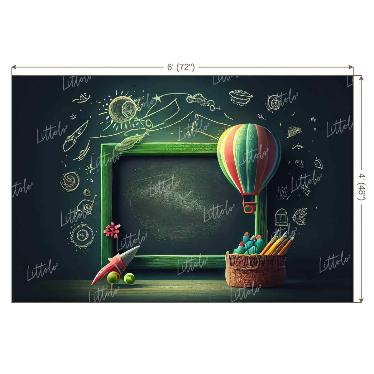 LB0734 Back to School Chalk Board Backdrop