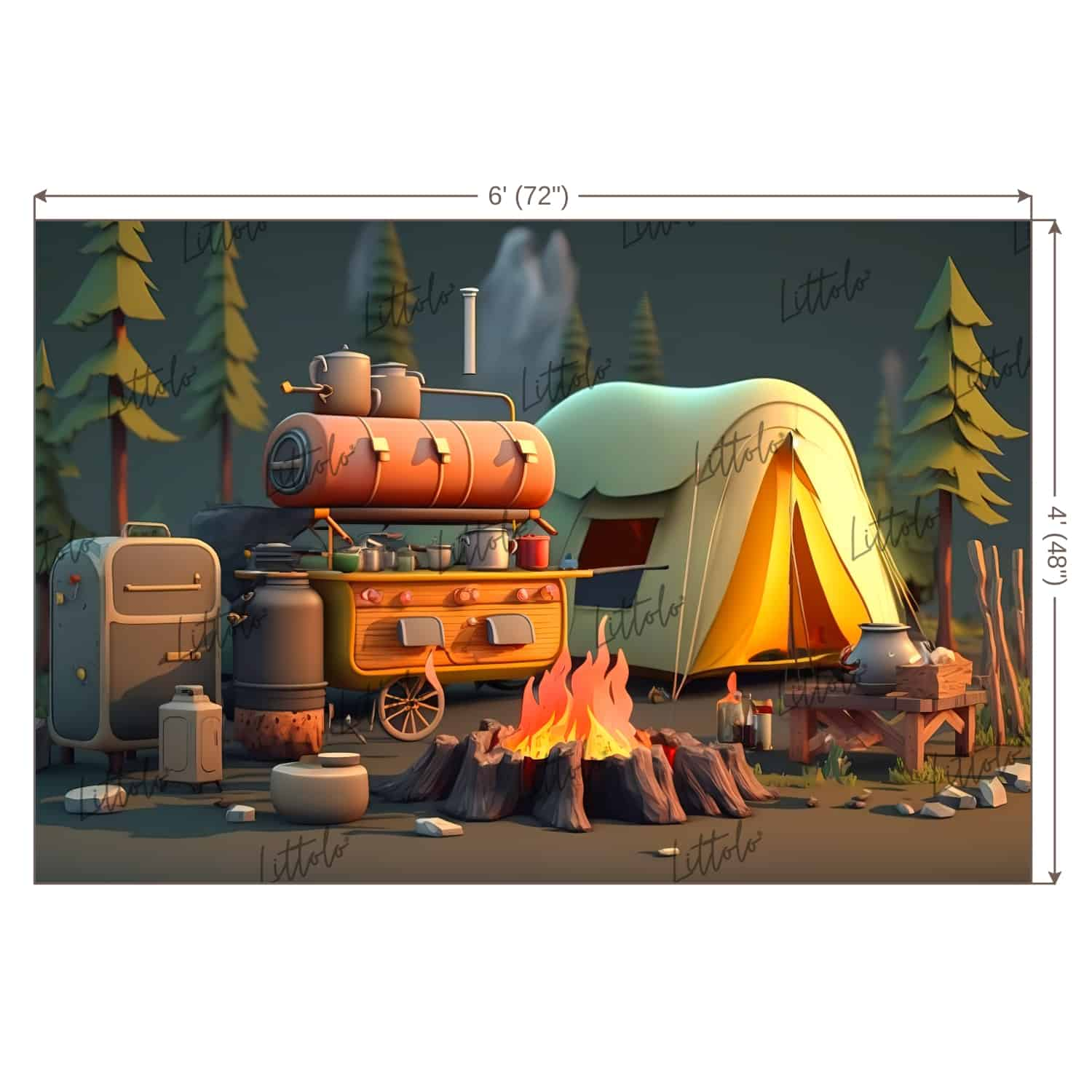 LB0740 Adventure Camping Backdrop