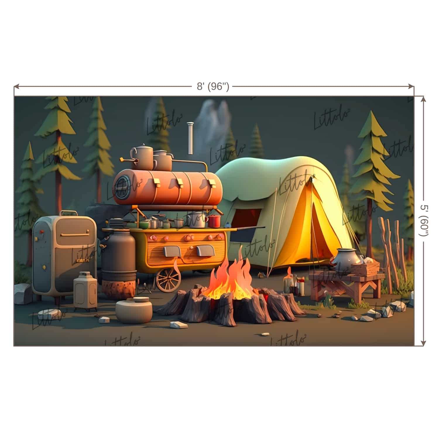 LB0740 Adventure Camping Backdrop