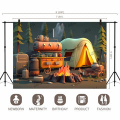 LB0740 Adventure Camping Backdrop