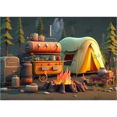 LB0740 Adventure Camping Backdrop