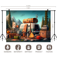 LB0741 Adventure Camping Backdrop