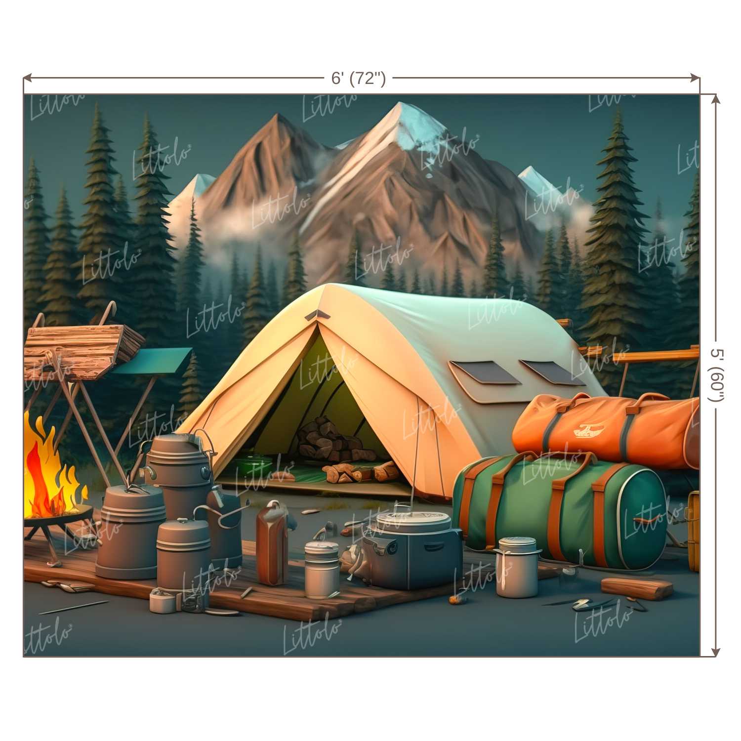 LB0749 Adventure Camping Backdrop