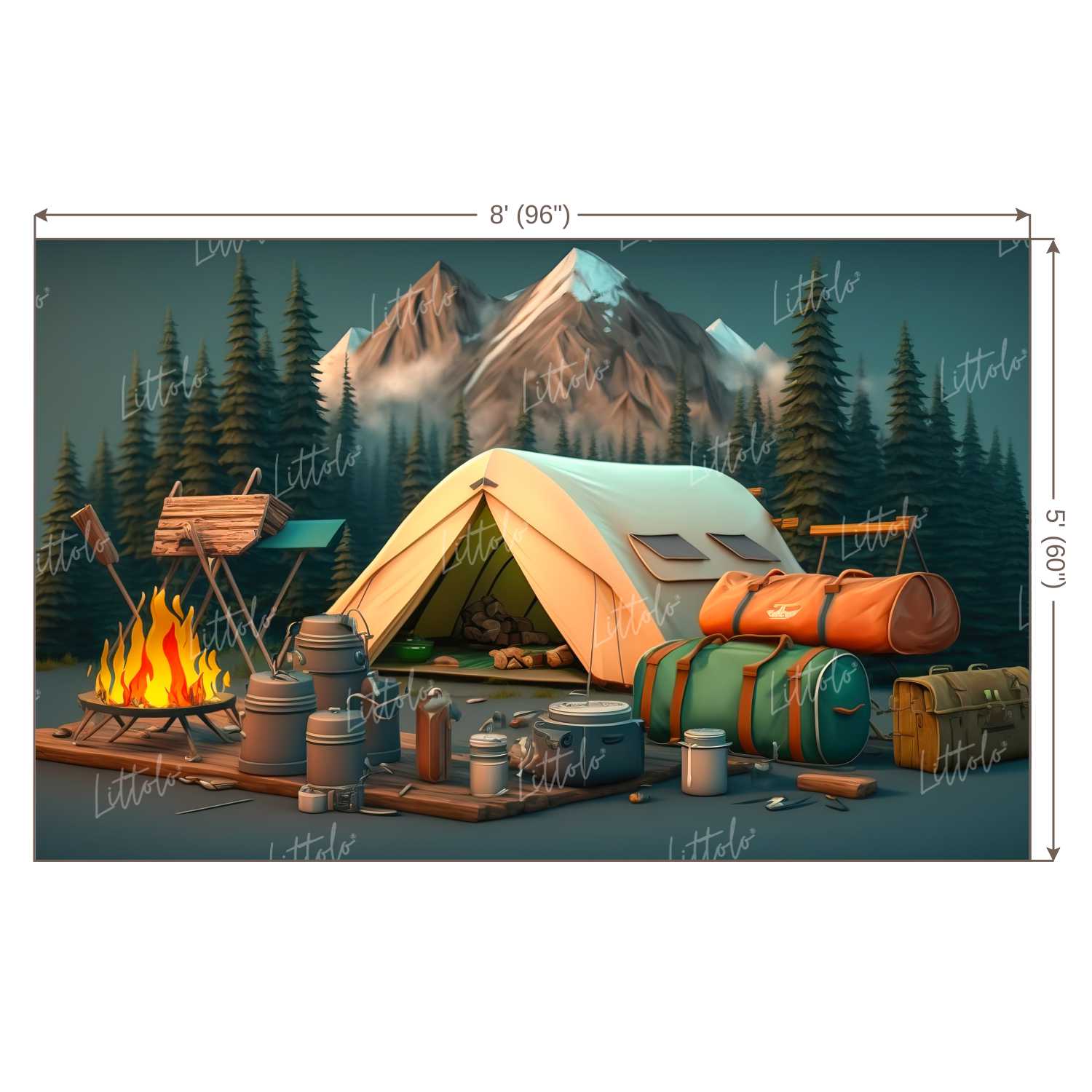 LB0749 Adventure Camping Backdrop