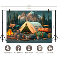 LB0749 Adventure Camping Backdrop