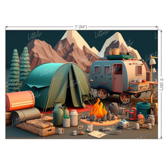 LB0750 Adventure Camping Backdrop