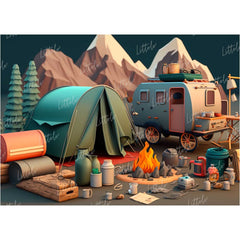 LB0750 Adventure Camping Backdrop