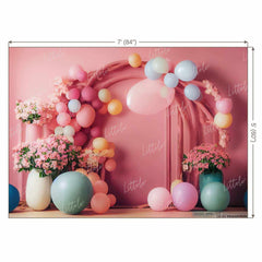 LB0762 Balloons Garland Floral Backdrop