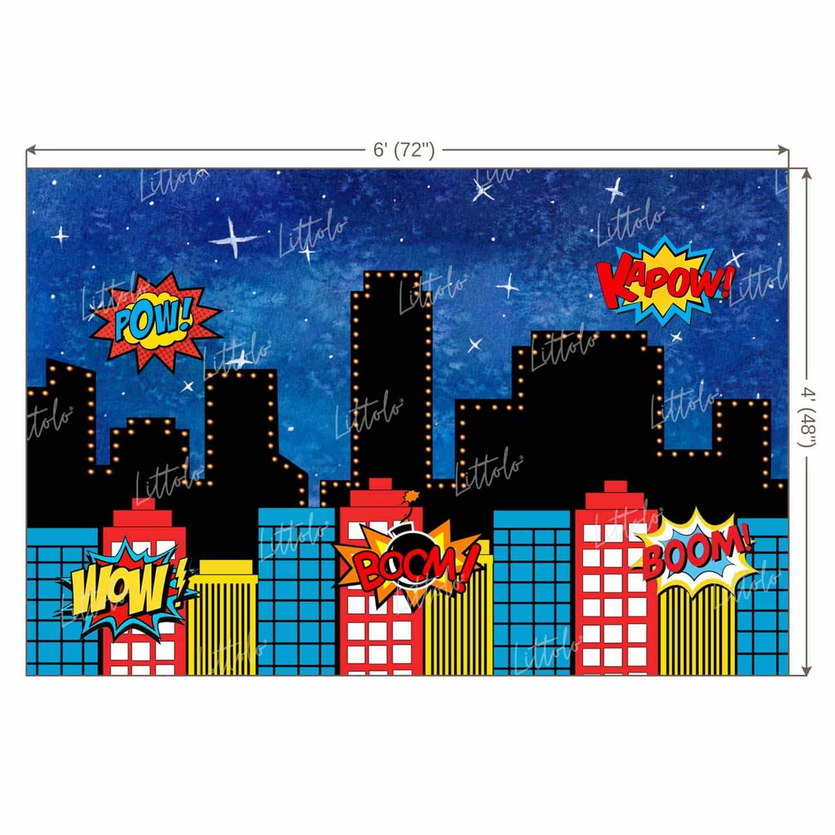 LB0764 Superhero Cartoon Backdrop