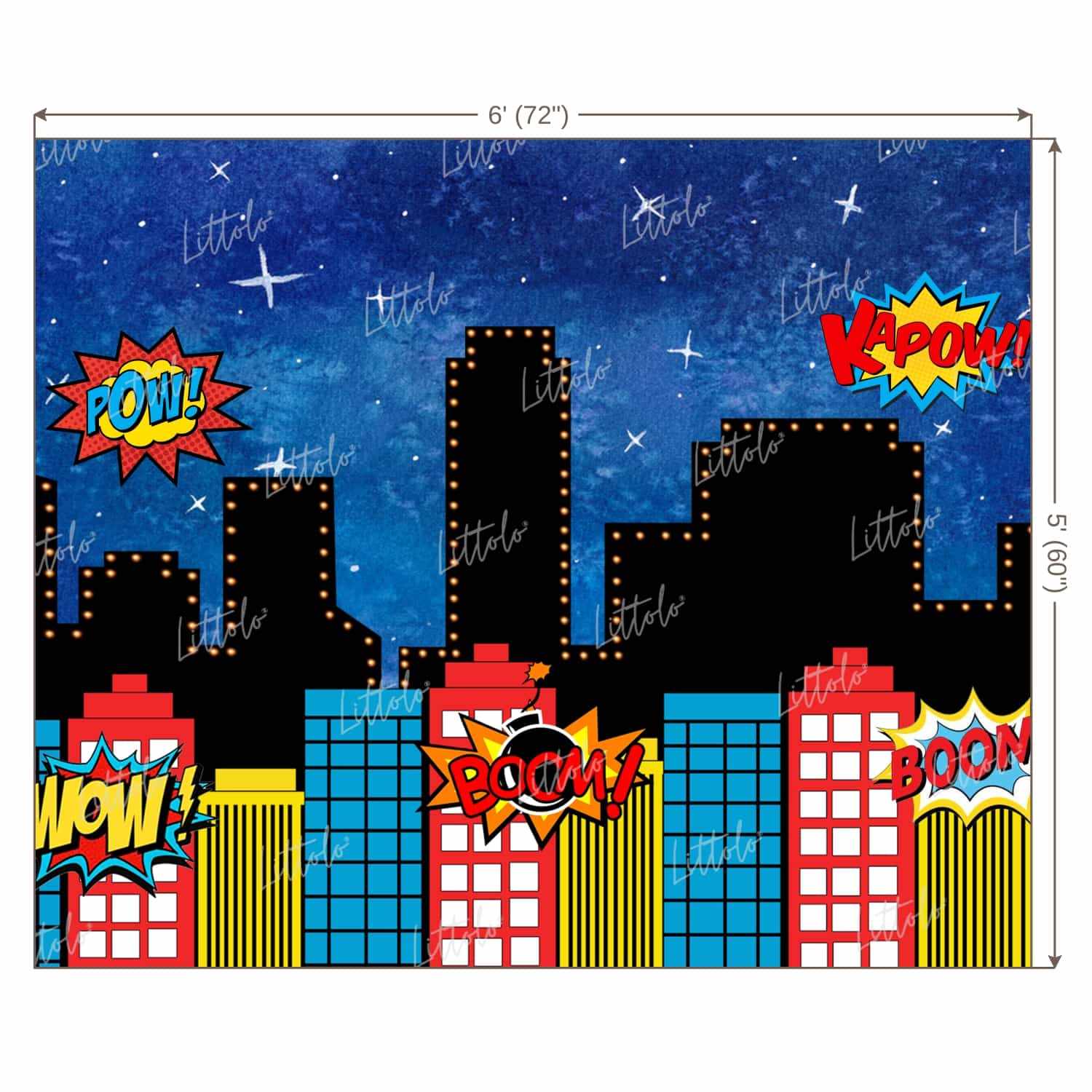 LB0764 Superhero Cartoon Backdrop