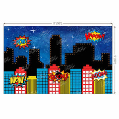 LB0764 Superhero Cartoon Backdrop