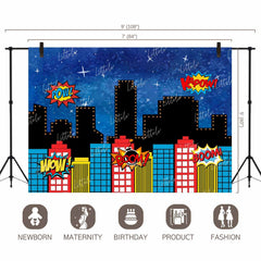 LB0764 Superhero Cartoon Backdrop