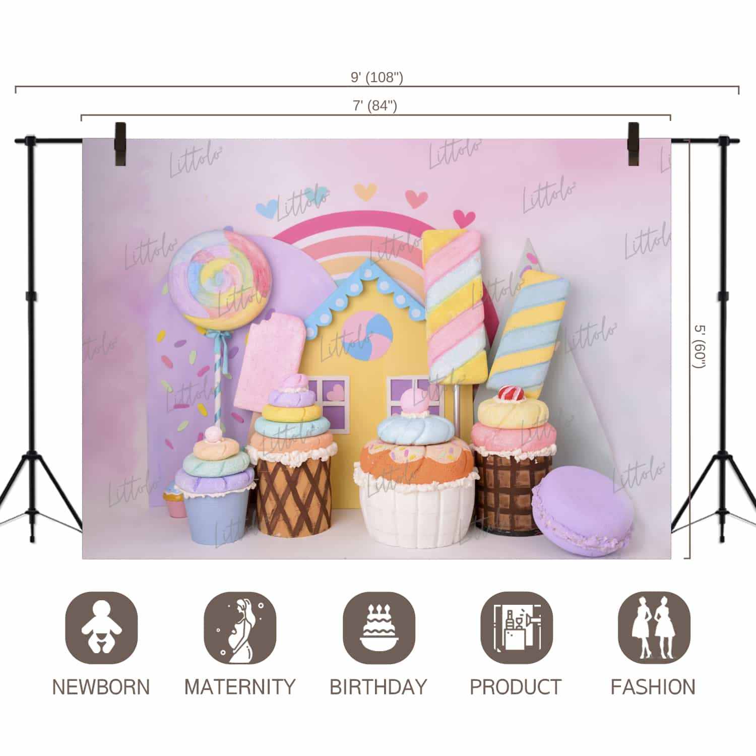 LB0767 Birthday Desert Decor Backdrop