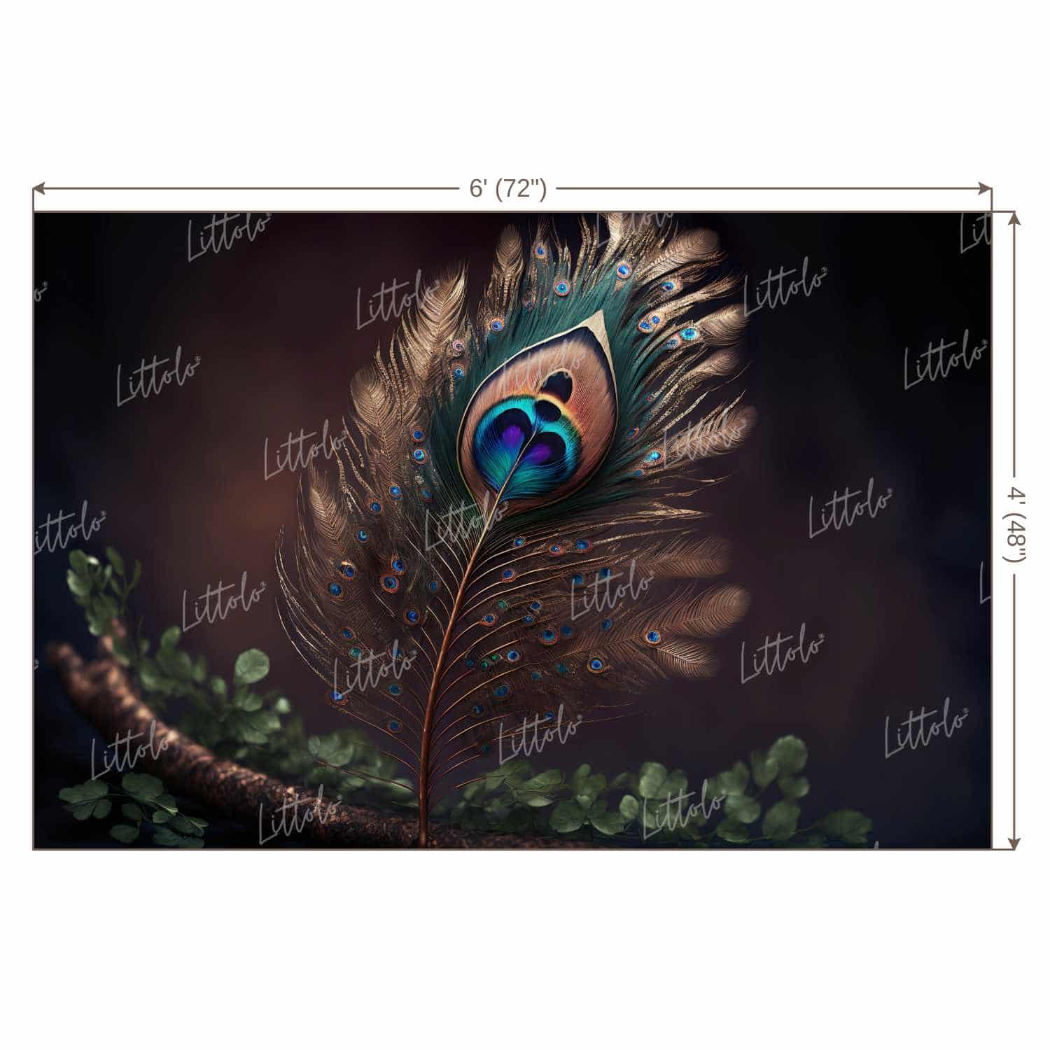 LB0795 Feather Krishna Backdrop