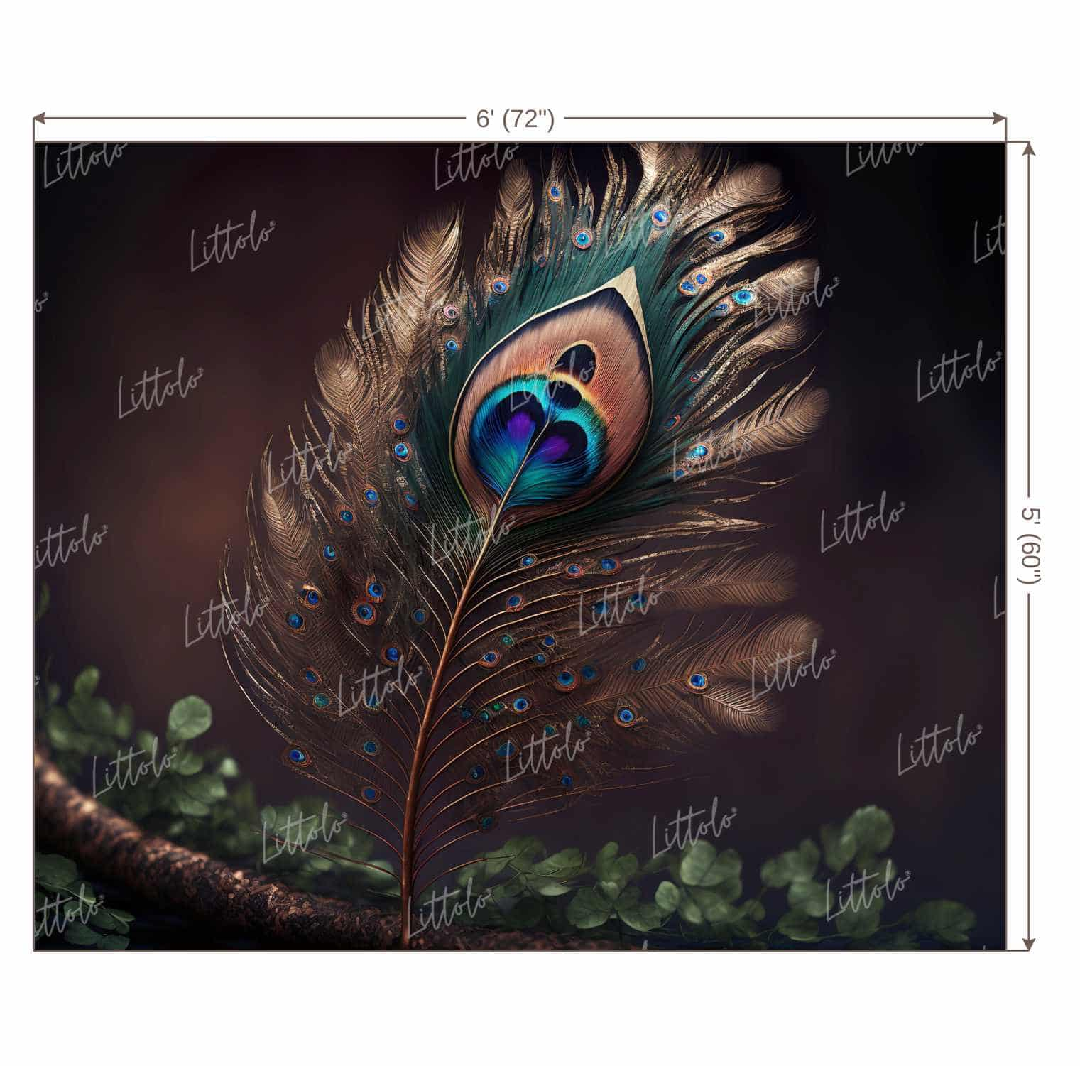 LB0795 Feather Krishna Backdrop