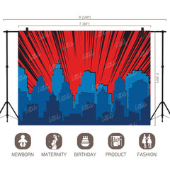 LB0798 Superhero Cartoon Backdrop