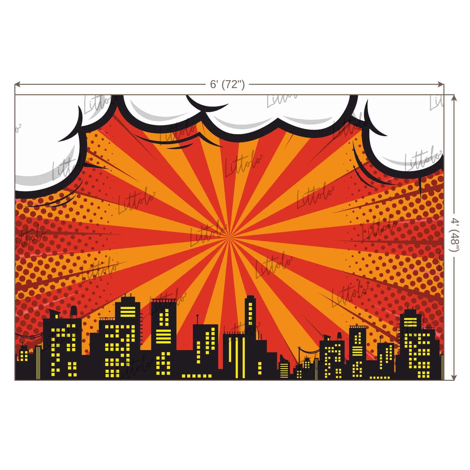 LB0799 Superhero Cartoon Backdrop