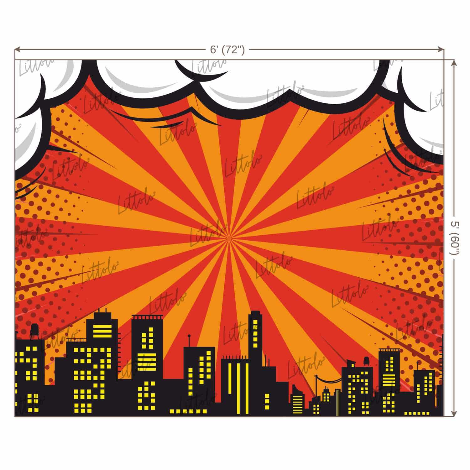 LB0799 Superhero Cartoon Backdrop