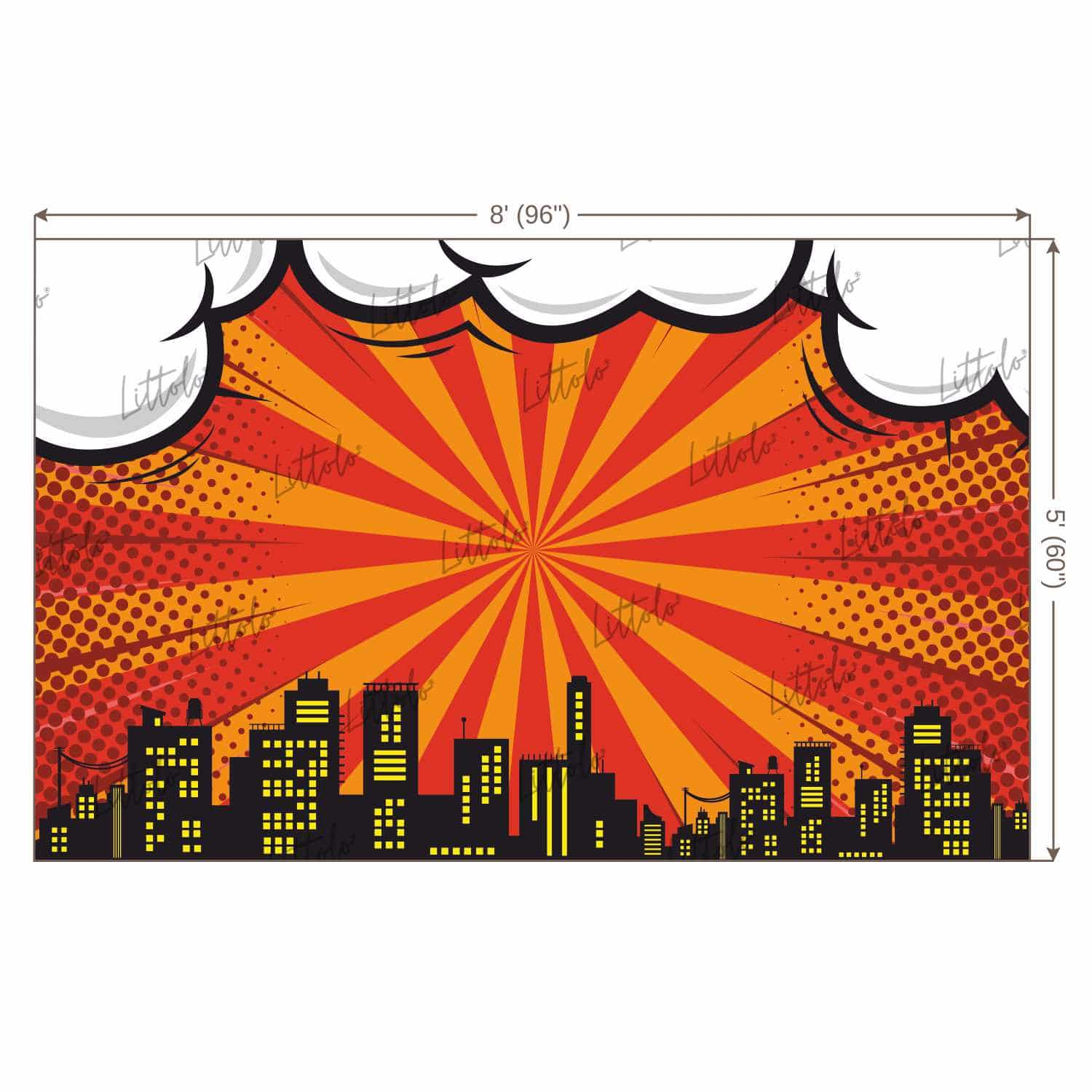 LB0799 Superhero Cartoon Backdrop