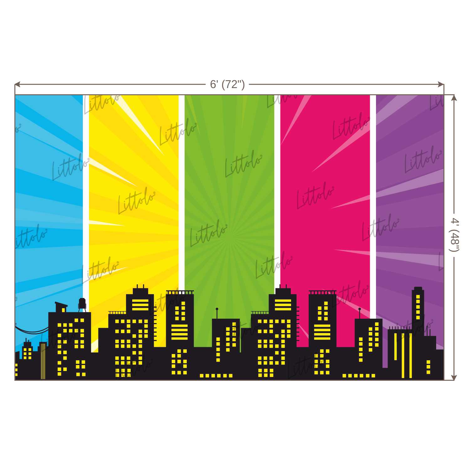 LB0800 Superhero Cartoon Backdrop