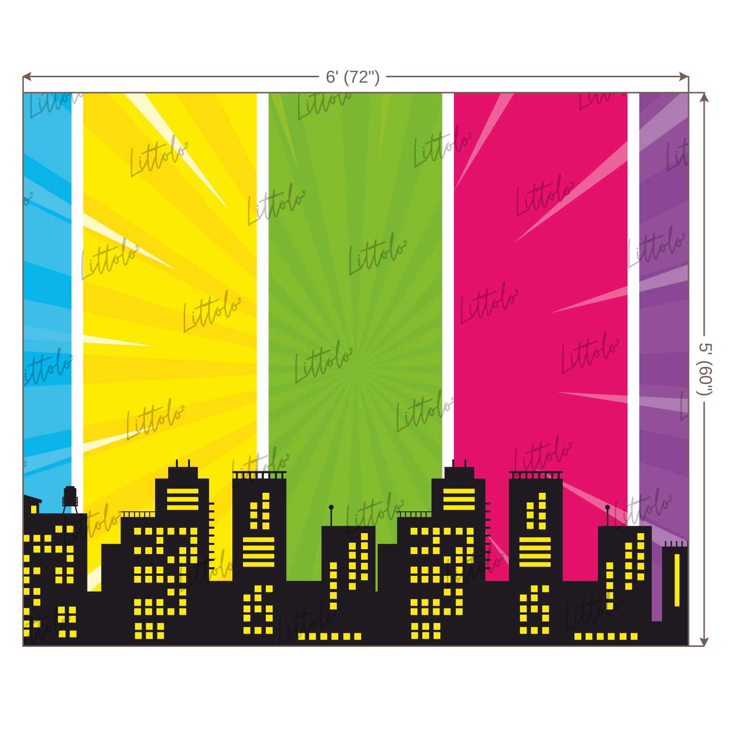 LB0800 Superhero Cartoon Backdrop