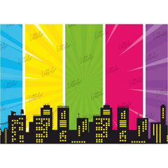 LB0800 Superhero Cartoon Backdrop