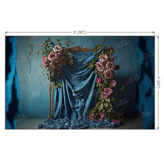 LB0811 Curtain Drape Floral Backdrop