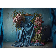 LB0811 Curtain Drape Floral Backdrop