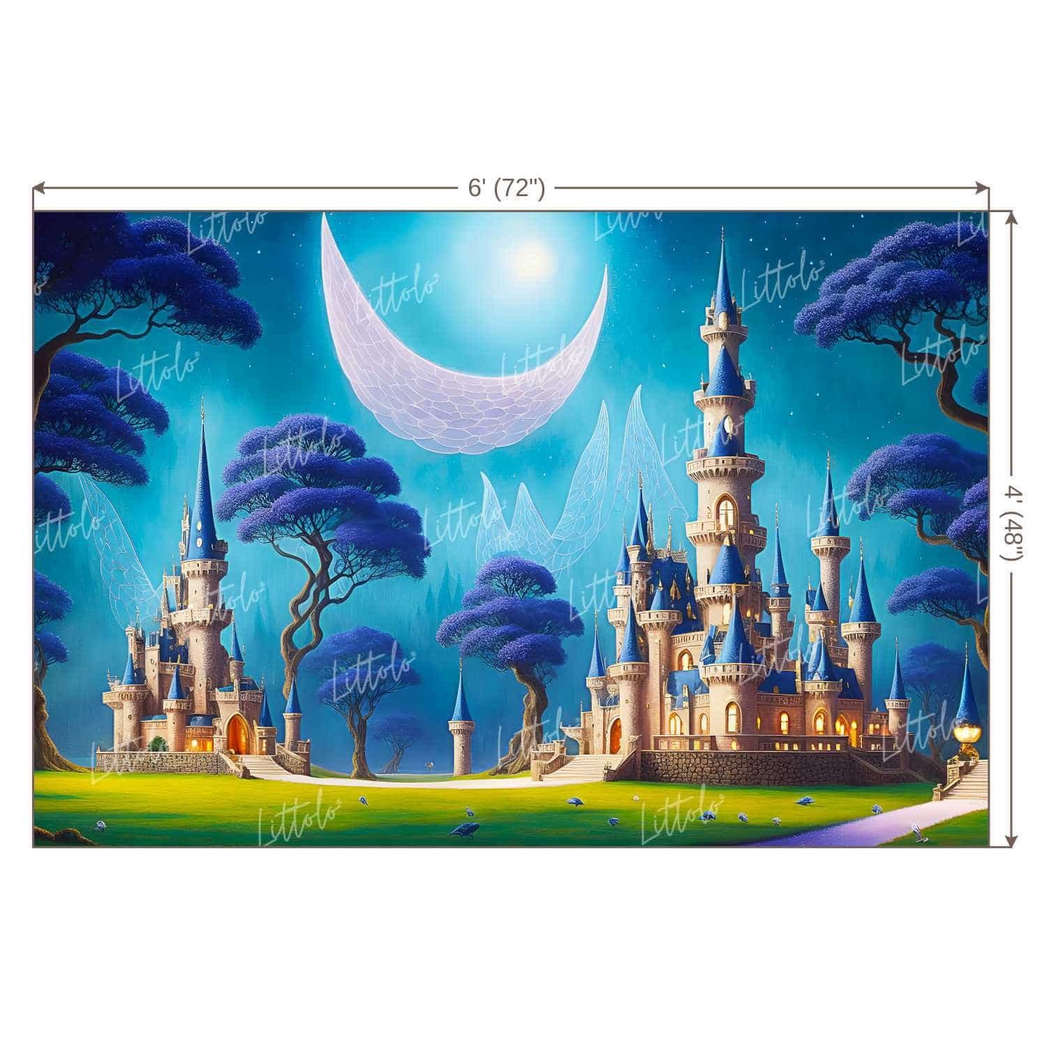 LB0812 Fairytale Princess Prince Castle Backdrop