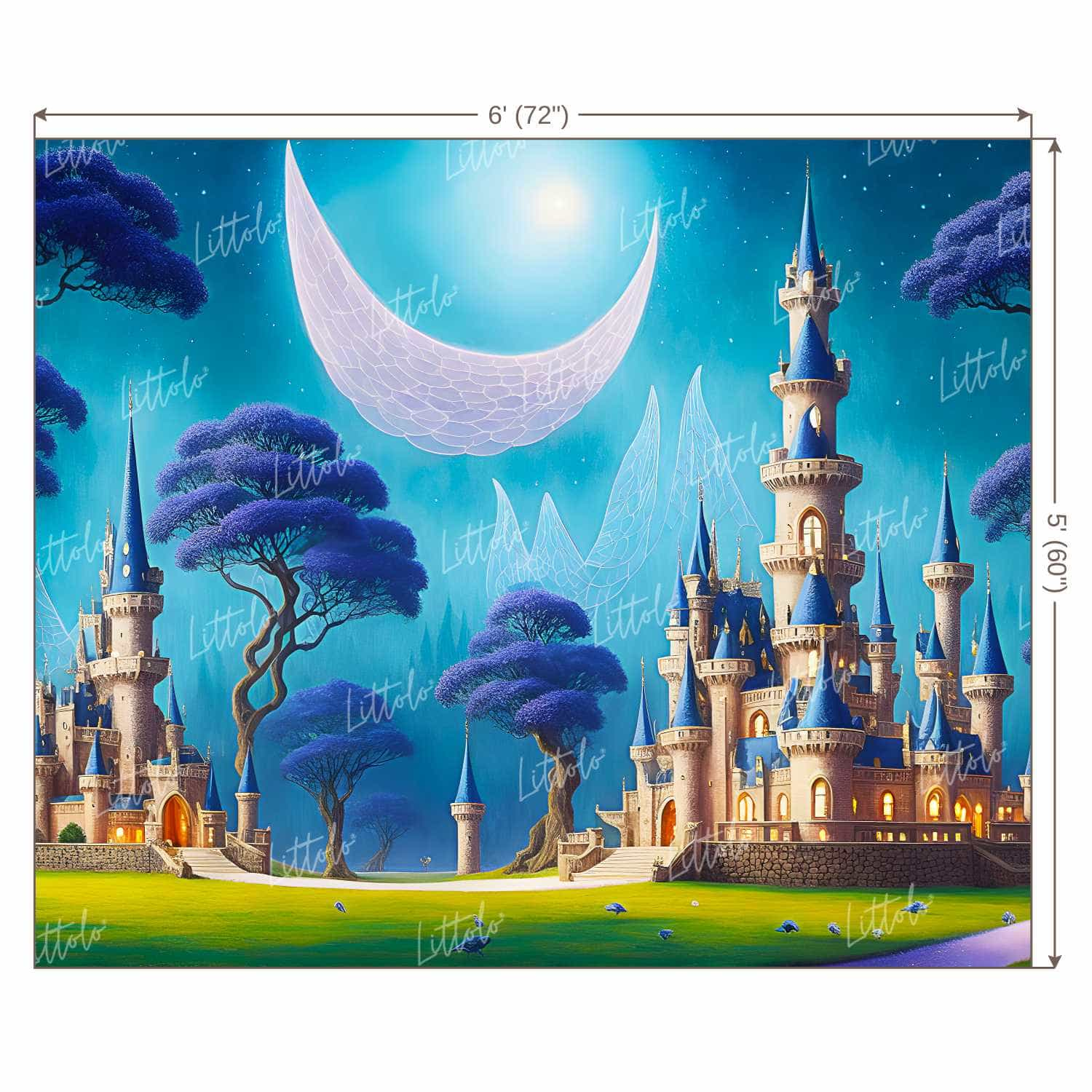 LB0812 Fairytale Princess Prince Castle Backdrop