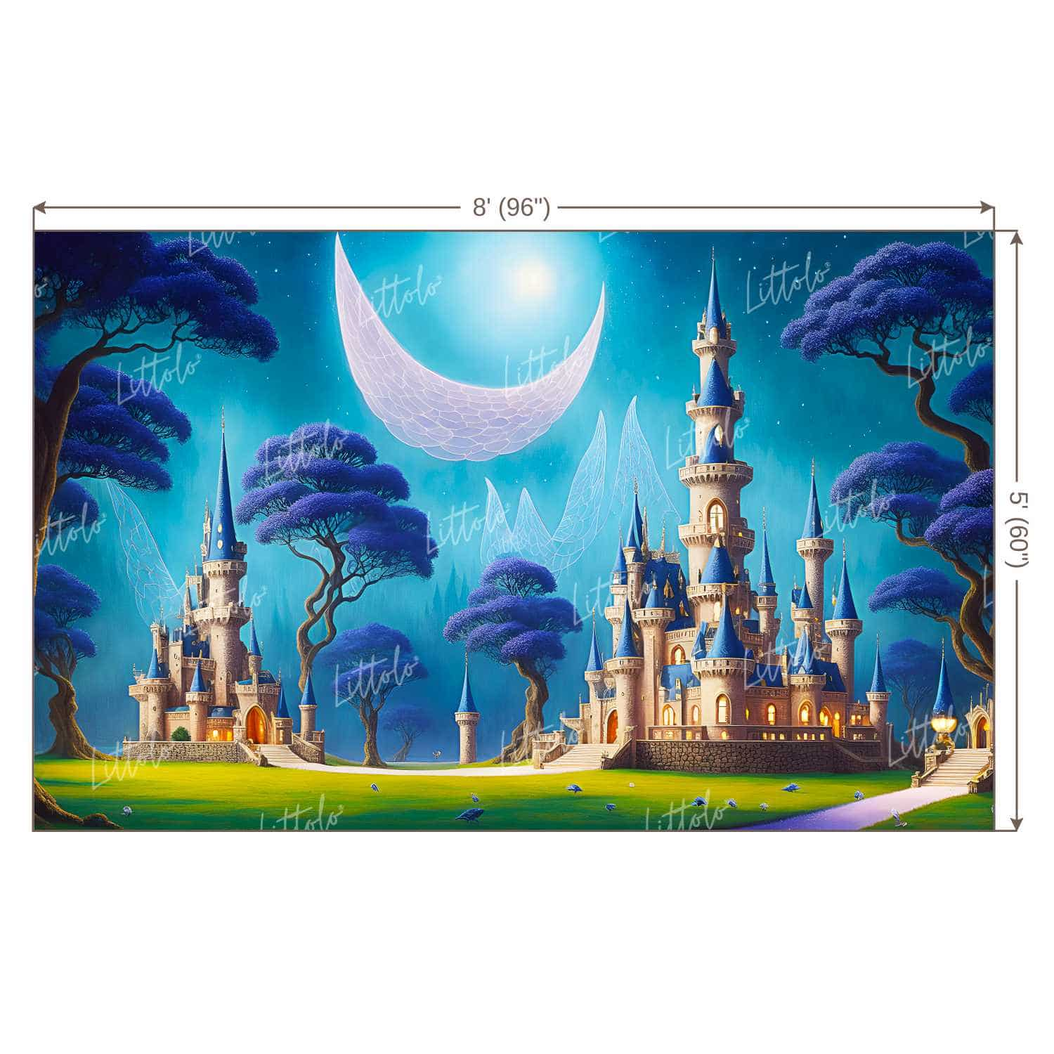 LB0812 Fairytale Princess Prince Castle Backdrop