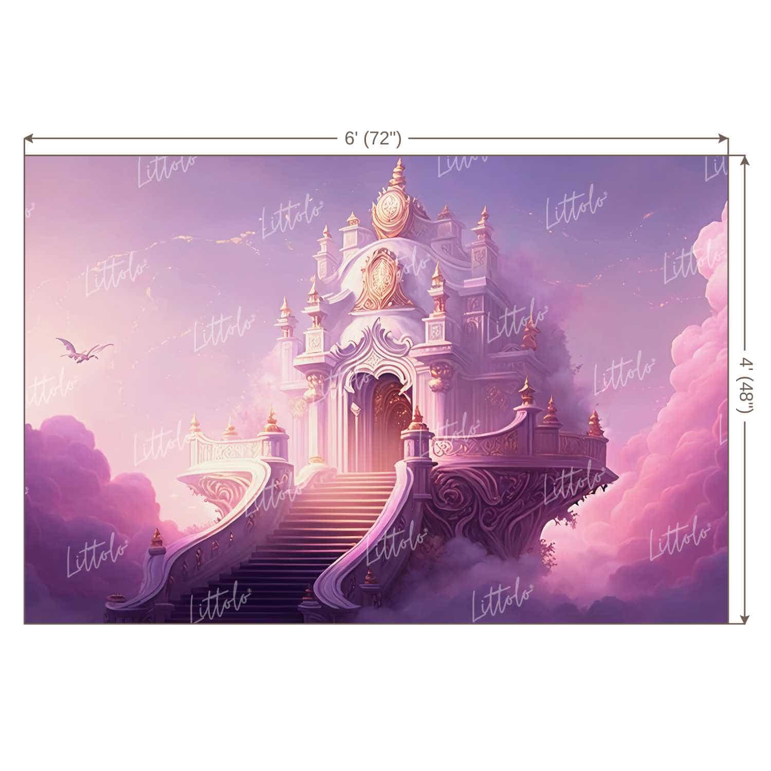 LB0813 Fairytale Princess Prince Castle Backdrop