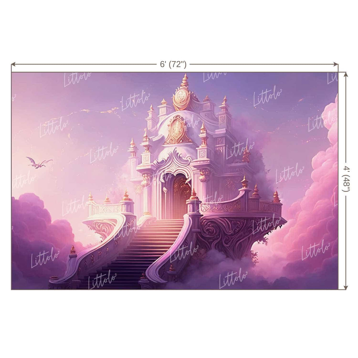 LB0813 Fairytale Princess Prince Castle Backdrop