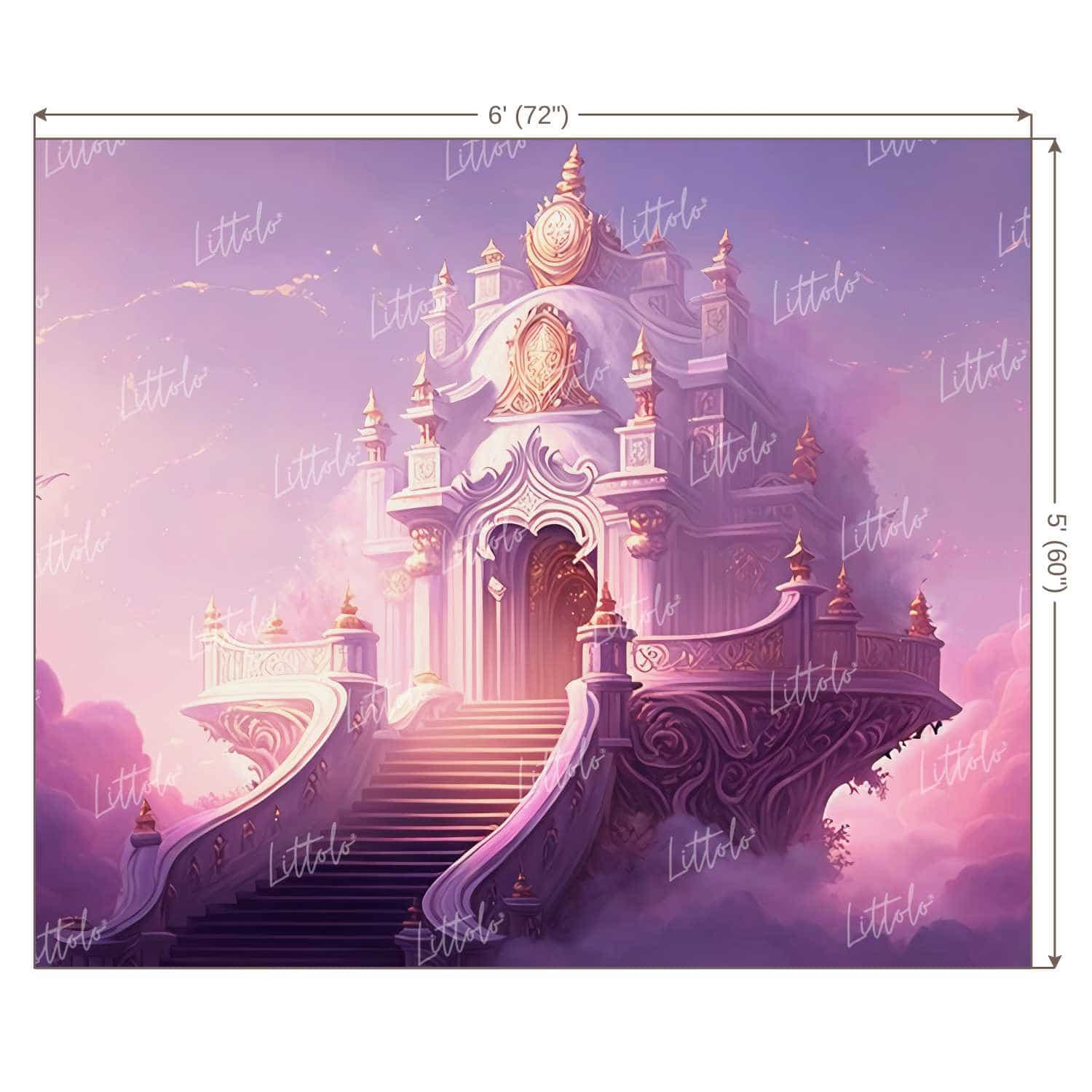 LB0813 Fairytale Princess Prince Castle Backdrop