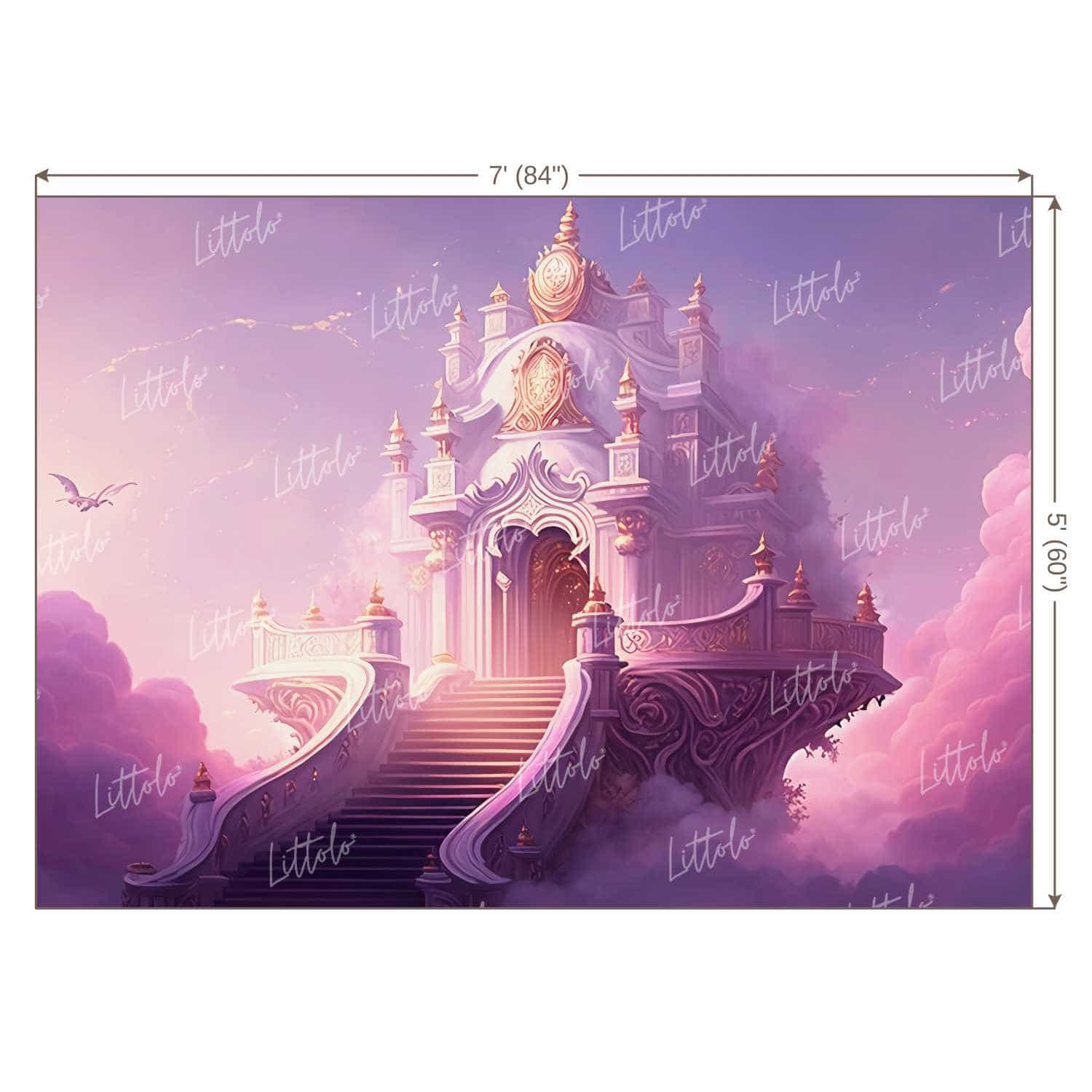 LB0813 Fairytale Princess Prince Castle Backdrop