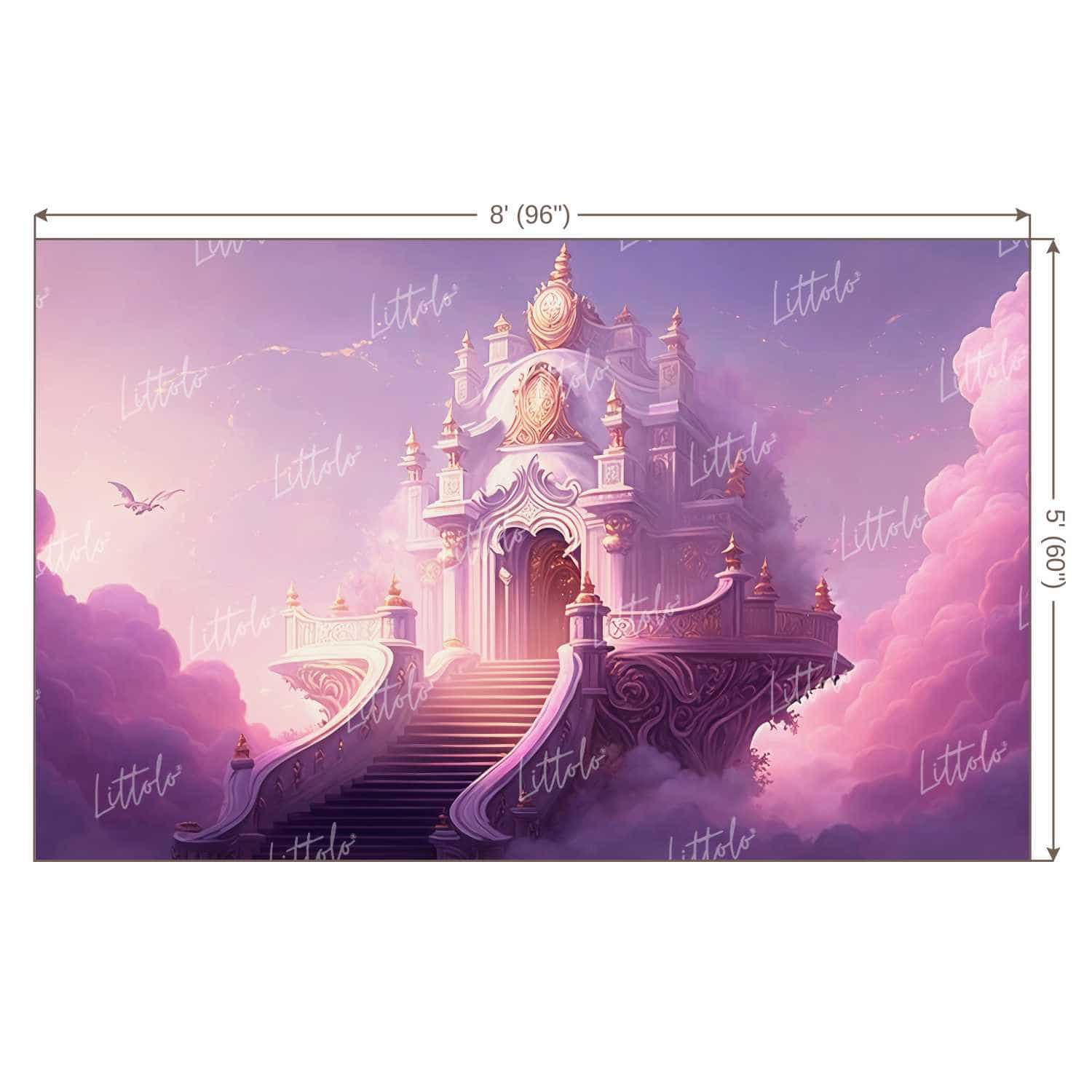 LB0813 Fairytale Princess Prince Castle Backdrop